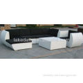 White rattan outdoor furniture sofa set